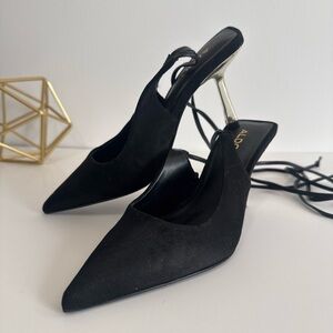 ALDO Black Pointed Slingback Heels